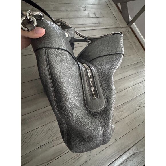 COACH Silver Metallic Lexy Shoulder Bag - Picture 6 of 12